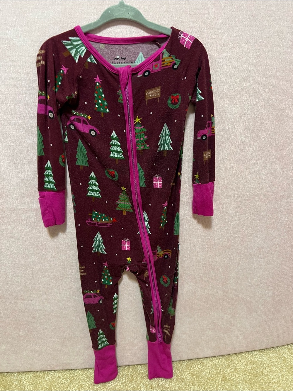 Little Sleepies Cranberry Tree Traffic Bamboo Convertible Zippy 12-18M Retired